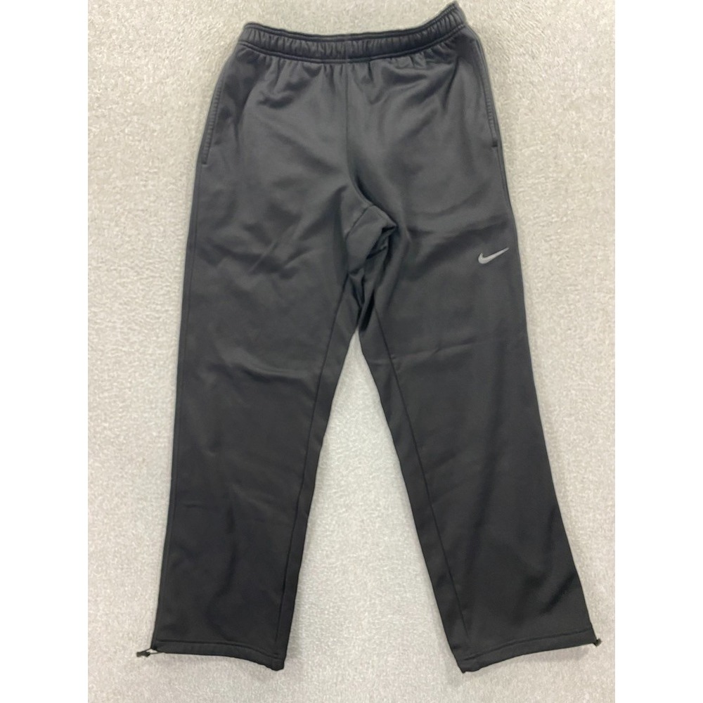 Nike Therma-Fit Sweatpants Men's Large Black Adjustable Hem Fitness Logo Ankle